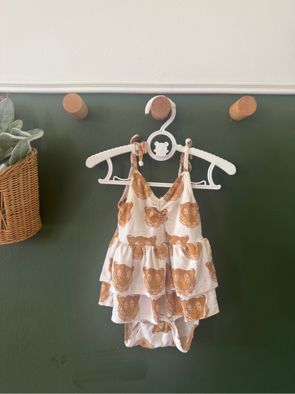Kate Quinn Bamboo Tiger Head Ballerina Bubble Romper for 0-3 months